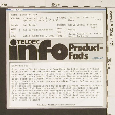Fox,Samantha: I Surrender, Teldec(6.14880 AC), D, 1987 - 7inch - S9314 - 3,00 Euro
