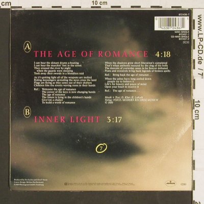 Winter,Mandy: The Age of Romance / Inner Light, Mercury (872 436-7), D, 1989 Typ: 7" Best.-Nr.: S9539 Preis: 2,50 Euro