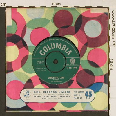 Shadows: Wonderful Land/Stars fell on Stockt, Columbia(45-DB 4790), UK, FLC, 1962 - 7inch - S9794 - 15,00 Euro