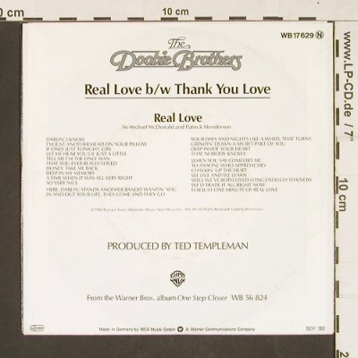 Doobie Brothers: Real Love / Thank you Love, WEA(WB 17 629), D, 1980 - 7inch - S9830 - 2,00 Euro