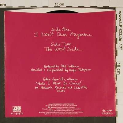 Collins,Phil: I Don't Care Anymore, Atlantic (7-89877), US, 1983 Typ: 7" Best.-Nr.: T1006 Preis: 3,00 Euro