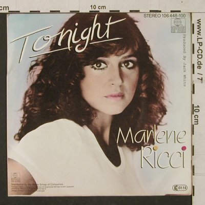 Ricci,Marlene: Tonight, Ariola(106 448-100), D, 1984 - 7inch - T1312 - 2,50 Euro