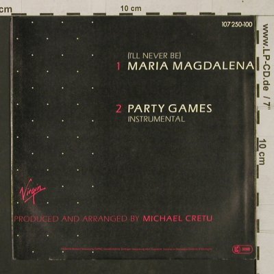 Sandra: Maria Magdalena / Party Games, Virgin(107 250-100), D, 1985 - 7inch - T1322 - 2,50 Euro