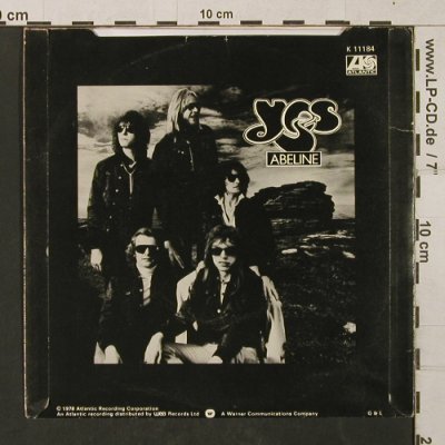 Yes: Don't kill the Whale / Abilene, Atlantic (K 11184), UK,vg+/m, 1978 Typ: 7" Best.-Nr.: T1406 Preis: 4,00 Euro