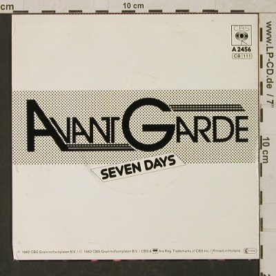 Avant Garde: Seven Days / Say Cheese, CBS(A 2456), NL, 1982 - 7inch - T1474 - 2,50 Euro