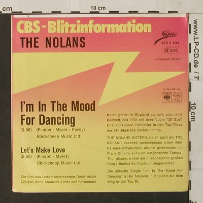 Nolans: I'm in the Mood for Dancing, Epic/CBS BlitzInfo(EPC S 8068), D,Muster, 1979 - 7inch - T1552 - 3,00 Euro
