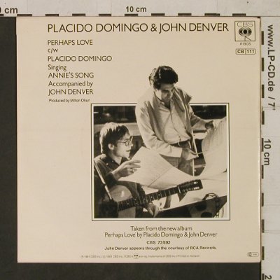 Domingo,Placido & John Denver: Perpaps Love, CBS(CBSA 1905), NL, 1981 - 7inch - T1603 - 2,50 Euro