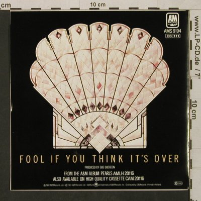 Brooks,Elkie: Fool If You Think It's Over, AM (AMS 9194), NL, 1981 Typ: 7" Best.-Nr.: T1614 Preis: 3,00 Euro