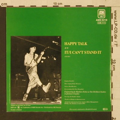 Captain Sensible: Happy Talk/It/I can't stand it, A&M (AMS 9218), NL, 1982 Typ: 7" Best.-Nr.: T1627 Preis: 3,00 Euro
