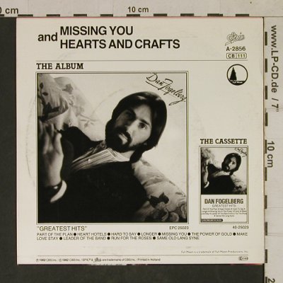 Fogelberg,Dan: Missing You / Hearts and Crafts, Epic(EPC A 2856), NL, 1982 - 7inch - T1708 - 2,50 Euro