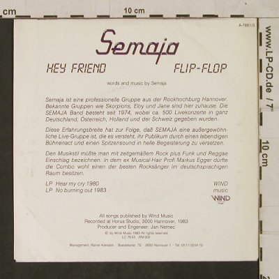 Semaja: Hey Friend / Flip-Flop, Wind Music(WM 003), D, 1983 - 7inch - T1796 - 4,00 Euro