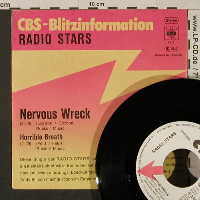 Radio Stars: Nervous Wreck / Horrible Breath, CBS BlitzInfo(CBS S 5913), D,Musterpl, 1978 - 7inch - T1847 - 10,00 Euro