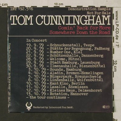 Cunningham,Tom: Comin' Back for more/Somewhere down, Toledo-DemoSample(INT 192.516), D, 1979 - 7inch - T1881 - 3,00 Euro