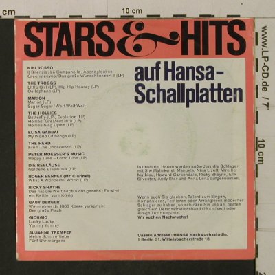 Tee-Set: Ma Belle Amie/The Angels Coming, Hansa (14 455 AT), D,vg+/vg+ Typ: 7" Best.-Nr.: T2024 Preis: 2,50 Euro