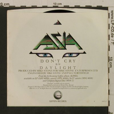 Asia: Don't Cry / Daylight, Geffen(7-29571), US, 1983 - 7inch - T2094 - 3,00 Euro