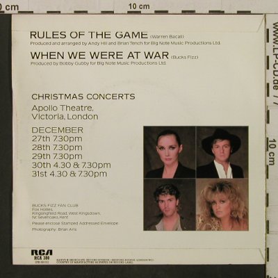 Bucks Fizz: Rules Of The Game/When We WereAtWar, RCA (RCA 380), UK, 1983 Typ: 7" Best.-Nr.: T2122 Preis: 2,00 Euro