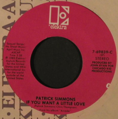 Simmons,Patrick: So Wrong/If You Want A Little Love, Elektra(7-69839), US, FLC, 1983 - 7inch - T2152 - 2,00 Euro
