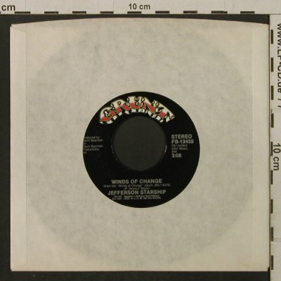 Jefferson Starship: Winds Of Change/Black Widow, LC, Grunt (FB-13439), US, 1982 Typ: 7" Best.-Nr.: T2153 Preis: 2,50 Euro