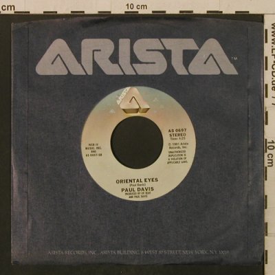 Davis,Paul: LoveOrLetMeBeLonely/Oriental Eyes, Arista (AS 0697), US, FLC, 1981 Typ: 7" Best.-Nr.: T2159 Preis: 2,00 Euro