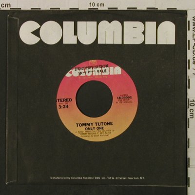 Tutone,Tommy: Only One/Which Man Are You, FLC, Columbia,Promo-STOL (18-03002), US, 1981 Typ: 7" Best.-Nr.: T2160 Preis: 2,00 Euro