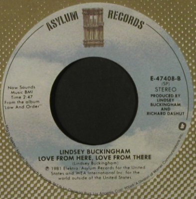 Buckingham,Lindsey: It Was I/Love From Here, FLC, Asylum (E-47408), US, 1981 Typ: 7" Best.-Nr.: T2161 Preis: 2,00 Euro