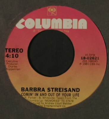 Streisand,Barbra: Lost Inside Of You/Comin'In And Out, Columbia/PromoStol(18-02621), US, FLC, 1981 - 7inch - T2195 - 4,00 Euro