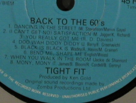 Tight Fit: Back To The 60s (Medley)/Coco-Nite, Jive (JIVE 002), UK, FLC, 1981 Typ: 7" Best.-Nr.: T2234 Preis: 2,50 Euro