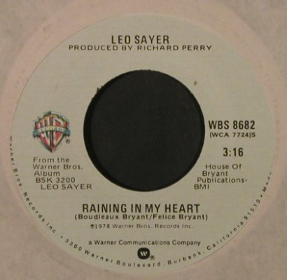 Sayer,Leo: No Looking Back/Raining In MyHeart, WB(WBS 8682), US, FLC, 1978 - 7inch - T2236 - 2,00 Euro