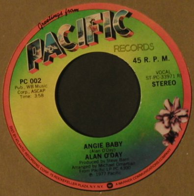 O'Day,Alan: Started Out Dancing / Angie Baby, Pacific(PC 002), US, FLC, 1977 - 7inch - T2245 - 2,00 Euro