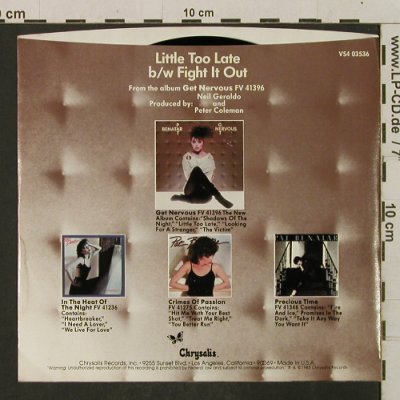 Benatar,Pat: Little Too Late / Fight It Out, Chrysalis(VS4 03536), US, 1983 - 7inch - T2272 - 2,50 Euro