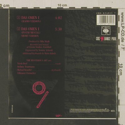 Mysterious Art: Das Omen 1 / Das Omen 1 (Inst.), CBS(654815 7), D, 1989 - 7inch - T2621 - 3,00 Euro