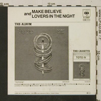 Toto: Make Believe / Lovers In The Night, CBS(CBS A 2997), NL, woc, 1982 - 7inch - T2669 - 2,00 Euro