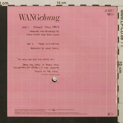 Wang Chung: Dancehall Days / There Is A Nation, Geffen(A 3837), NL, 1983 - 7inch - T2762 - 2,50 Euro