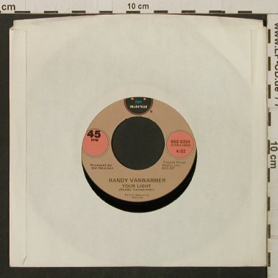 Vanwarmer,Randy: Just When I NeededYouMost/YourLight, Bearsville,LC,wol (BSS 0334), US, 1979 Typ: 7" Best.-Nr.: T2824 Preis: 1,50 Euro