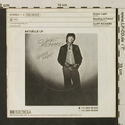 Richard,Cliff: Green Light /Needing A Friend, EMI(006-06 926), D, 1978 - 7inch - T3065 - 2,50 Euro