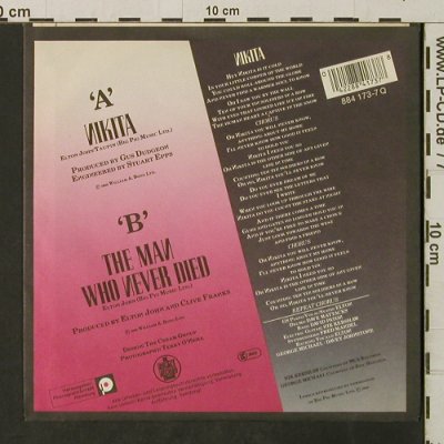 John,Elton: Nikita / The Man Who Never Died, Phonogram (884 173-7), D, 1985 Typ: 7" Best.-Nr.: T3123 Preis: 2,00 Euro