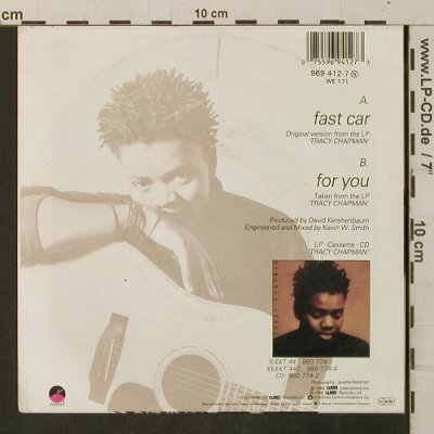 Chapman,Tracy: Fast Car / For You, Elektra (969 412-7), D, 1988 Typ: 7" Best.-Nr.: T3341 Preis: 3,00 Euro