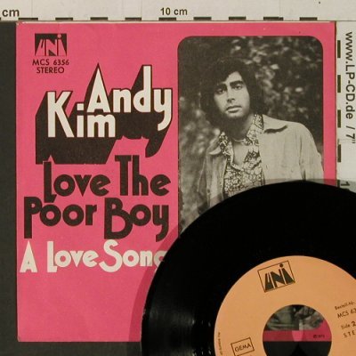 Kim,Andy: Love The Poor Boy, stamp on cover, UNI (MCS 6356), D, 1972 Typ: 7" Best.-Nr.: T3395 Preis: 2,50 Euro