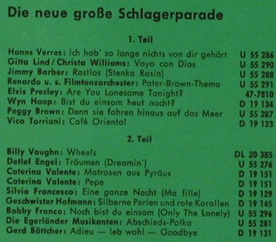 V.A.Klingende Post: 16, u.a.Elvis,Valente..., Div. (T 72 840), D Typ: 7" Best.-Nr.: T3396 Preis: 3,00 Euro
