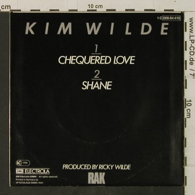 Wilde,Kim: Chequered Love/Shane, RAK (008-64 410), D, 1981 Typ: 7" Best.-Nr.: T3425 Preis: 2,00 Euro