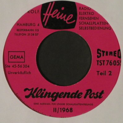 V.A.Klingende Post: 2/1968,  No Cover, Radio Nordmark(TST 76 055), D,  - 7inch - T3432 - 2,50 Euro