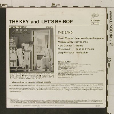 Reo Speedwagon: The Key / Let's Be-Bop, Epic(A-2889), NL, 1982 - 7inch - T3497 - 2,00 Euro