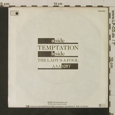 De Blanc: Temptation / The Lady's A Fool, Metronome(0030.600), D, 1982 - 7inch - T3707 - 2,00 Euro