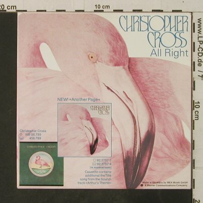 Cross,Christopher: All Right / Long World, WB (92.9843-7 N), D, 1983 Typ: 7" Best.-Nr.: T3717 Preis: 2,00 Euro