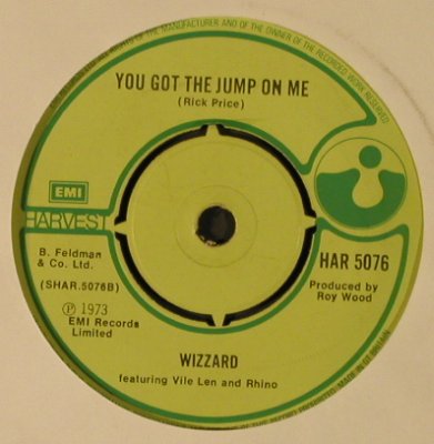 Wizzard: Angel Fingers / You got the jump on, Harvest (HAR 5076), UK, LC, 1973 Typ: 7" Best.-Nr.: T3847 Preis: 2,50 Euro