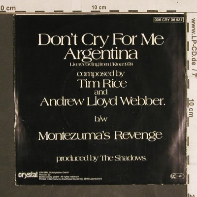 Shadows: Don't Cry for me Argentina, Crystal(006 CRY 06 937), D, 1978 - 7inch - T4311 - 2,50 Euro