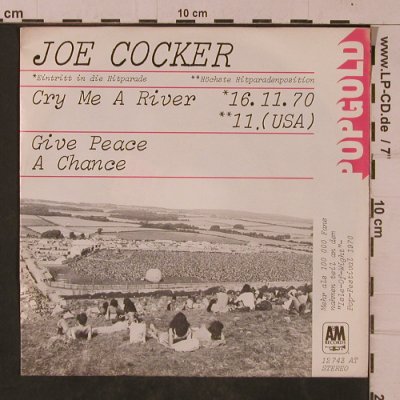 Cocker,Joe: Cry Me A River, m-/vg+, AM(12 743 AT), D,  - 7inch - T4751 - 3,00 Euro