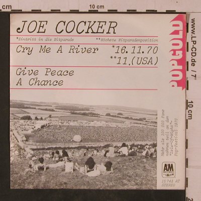 Cocker,Joe: Cry Me A River, m-/vg+, AM (12 743 AT), D Typ: 7" Best.-Nr.: T4751 Preis: 3,00 Euro