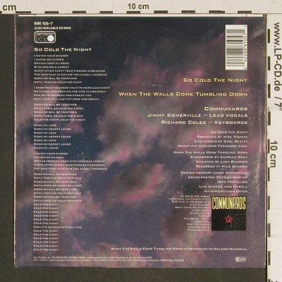 Communards: So Cold The Night, Metronome (886 105-7), D, 1986 Typ: 7" Best.-Nr.: T481 Preis: 2,00 Euro