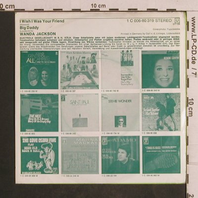 Jackson,Wanda: I Wish I Was Your Friend, Capitol (C 006-80 319), D,m-/vg+ Typ: 7" Best.-Nr.: T5013 Preis: 2,50 Euro